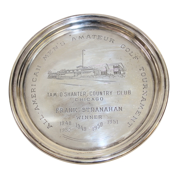 1952 All-American Mens Amateur Golf Tournament Winners Sterling Plate - Frank Stranahan