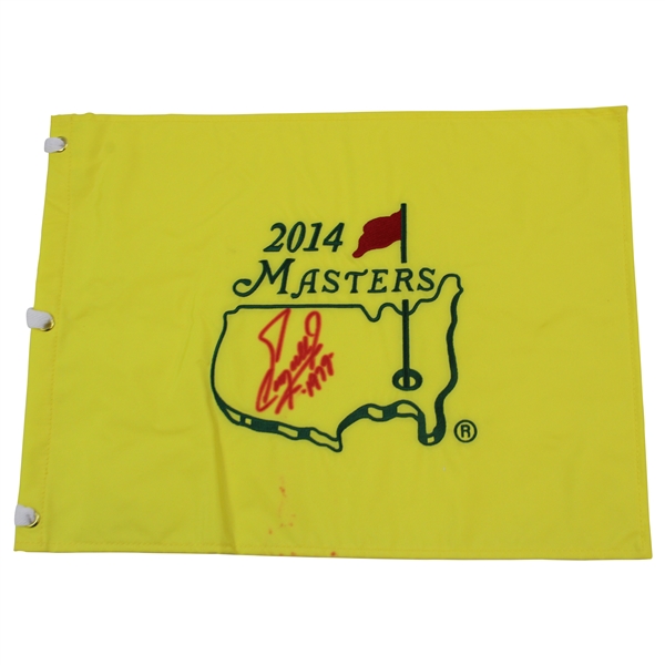 Fuzzy Zoeller Signed 2014 Masters Embroidered Flag with 1979 JSA ALOA