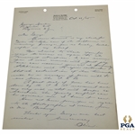 Olin Dutra Signed 1935 Handwritten Letter to George Jacobus on Personal Letterhead 10/28 JSA ALOA