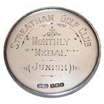1910 Streatham Golf Club Sterling Silver Monthly Medal Won by H. Oliver in Case - September