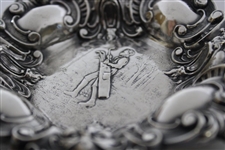 Art Noveau Style Golfer with Bag/Clubs Sterling Silver Dish/Ash Tray
