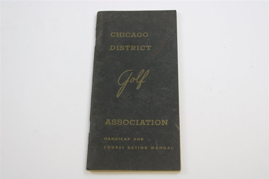 Chicago District Golf Assoc. (CDGA) Aluminum Ydg Distance Marker & CDGA 1953 Handicap/Course Rating Manual