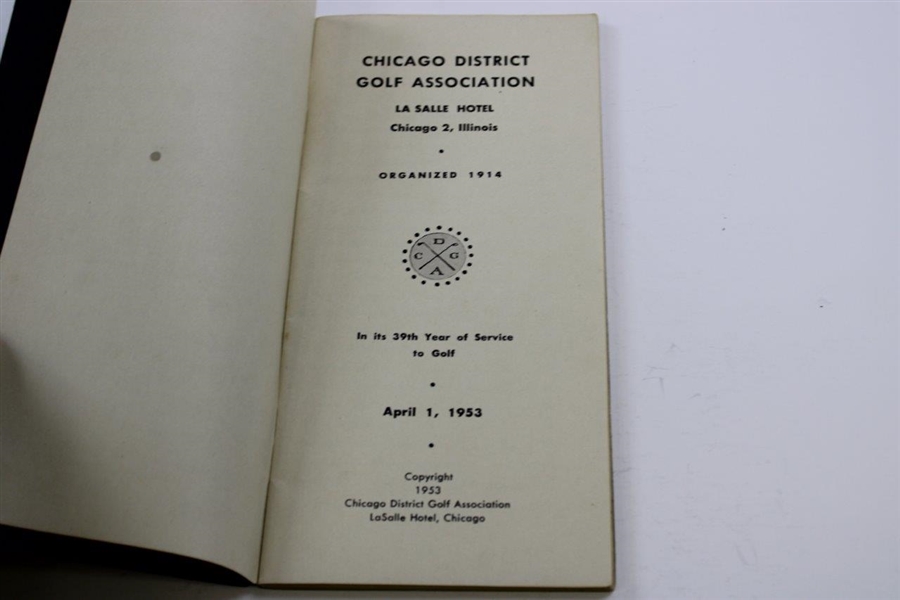 Chicago District Golf Assoc. (CDGA) Aluminum Ydg Distance Marker & CDGA 1953 Handicap/Course Rating Manual