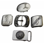 Collection of Five (5) Golf Themed Belt Buckles including USGA