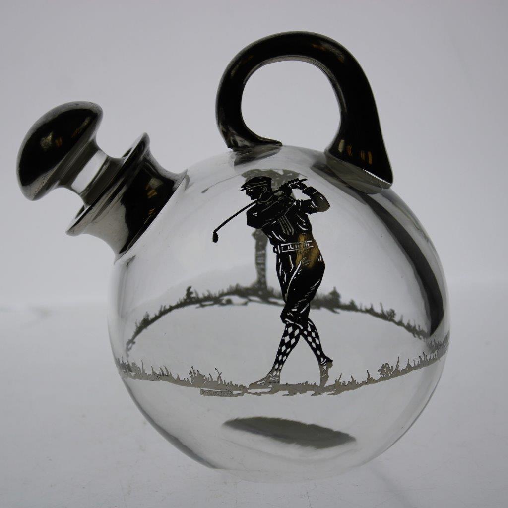 Lot Detail - Vintage Silver Overlay Pre-Swing Golfers Decanter/Jug with ...