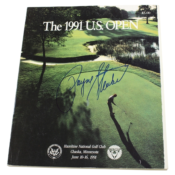 Payne Stewart Signed 1991 US Open at Hazeltine National GC Program JSA ALOA