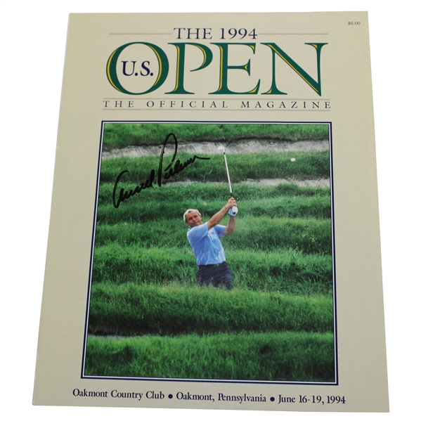 Arnold Palmer Signed 1994 US Open at Oakmont CC Official Magazine JSA ALOA
