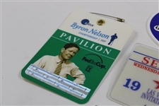 Five (5) PGA Tour Badges - Buick Inv, Byron Nelson Championship, Las Vegas Inv & Others
