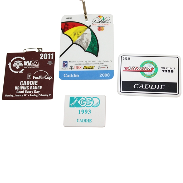 Four (4) PGA Tour Badges - Arnold Palmer Inv, K-Mart GGO, Phoenix Open & Michelob Championship