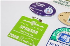 Seven (7) PGA Tour Badges - Buick Challenge, Pebble Pro-Am, Hope Classic, Northern Trust Open & Others
