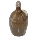 Antique Whiskey Jug Music Box With Sport Illustrations