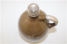 Antique Whiskey Jug Music Box With Sport Illustrations