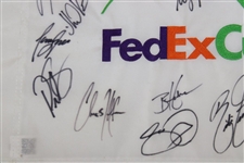 Rahm, Fowler, DJ, Hideki & 17 More Signed 2017 FedEx Cup Embroidered Flag JSA ALOA
