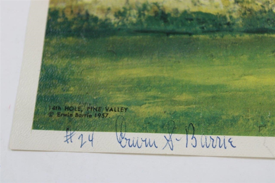 1957 Pine Valley 14th Hole Print Signed & Numbered by Artist Erwin Barrie