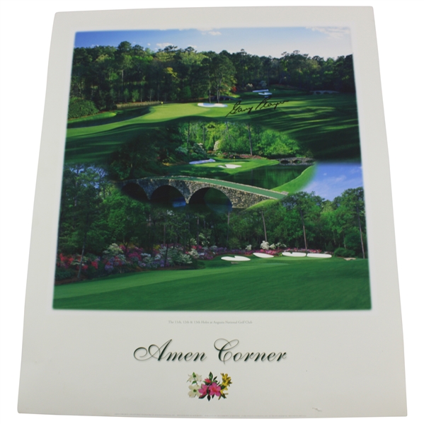 Gary Player Signed Augusta National Amen Corner 20x24 Poster JSA ALOA