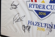 Koepka, Spieth, Fowler & 5 More Signed 2016 Ryder Cup at Hazeltine Flag Display - Framed JSA ALOA