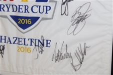 Koepka, Spieth, Fowler & 5 More Signed 2016 Ryder Cup at Hazeltine Flag Display - Framed JSA ALOA