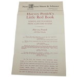 1992 'Harvey Penick's Little Red Book' By Harvey Penick With Simon & Schuster Promo Letter