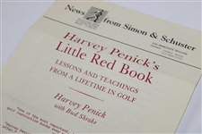 1992 'Harvey Penick's Little Red Book' By Harvey Penick With Simon & Schuster Promo Letter