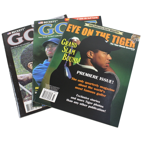 3 Golf Collector Magazines With Tiger On The Cover