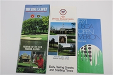 1971, 1976 & 1990 US Open Official Pairing Sheets