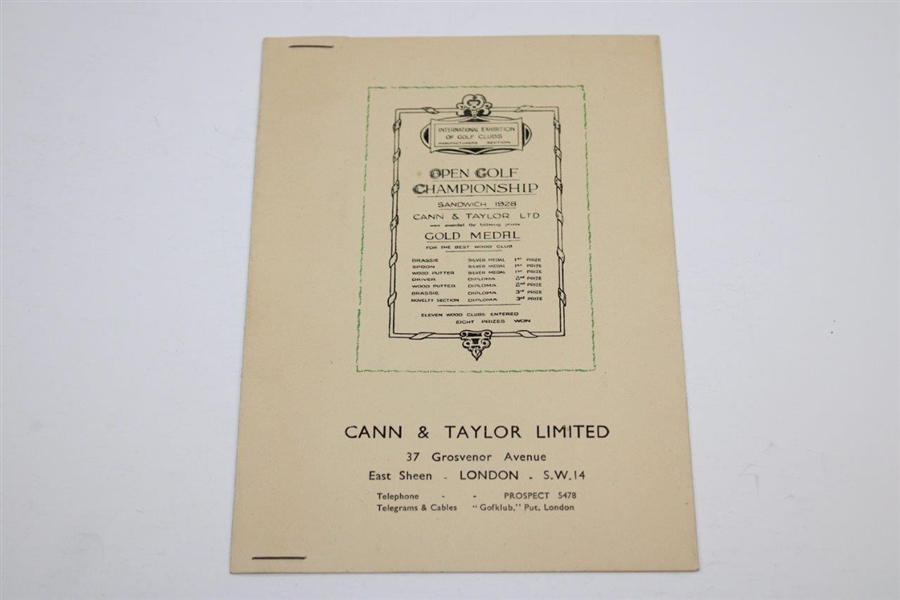 Cann & Taylor Pioneer Makers of High Quality Golf Clubs Booklet