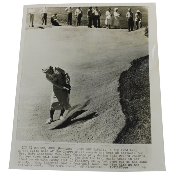 Babe Zaharias Bunker Shot At Cherry Hills Press Photo