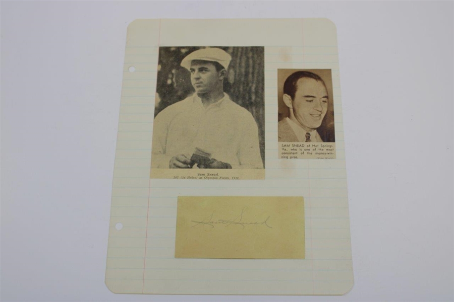 Sam Snead & Gene Sarazen Signed Cut Cards & Photos From 1937 & 1938 JSA ALOA