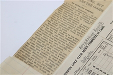 Bobby Locke Scorecard Dated 1936 & News Article