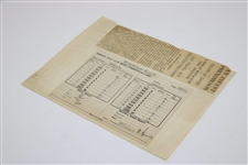 Bobby Locke Scorecard Dated 1936 & News Article