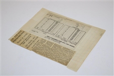 Bobby Locke Scorecard Dated 1936 & News Article