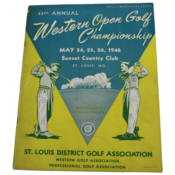 1946 Western Open Golf Championship at Sunset CC Program - Ben Hogan Winner