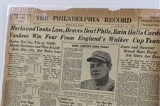 The Philadelphia Record Matted News Article Dated August 31, 1928 'Jones And Sweetser Reveal Rare Form' 1928 Walker Cup