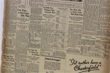 The Philadelphia Record Matted News Article Dated August 31, 1928 'Jones And Sweetser Reveal Rare Form' 1928 Walker Cup