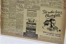 The Philadelphia Record Matted News Article Dated August 31, 1928 'Jones And Sweetser Reveal Rare Form' 1928 Walker Cup