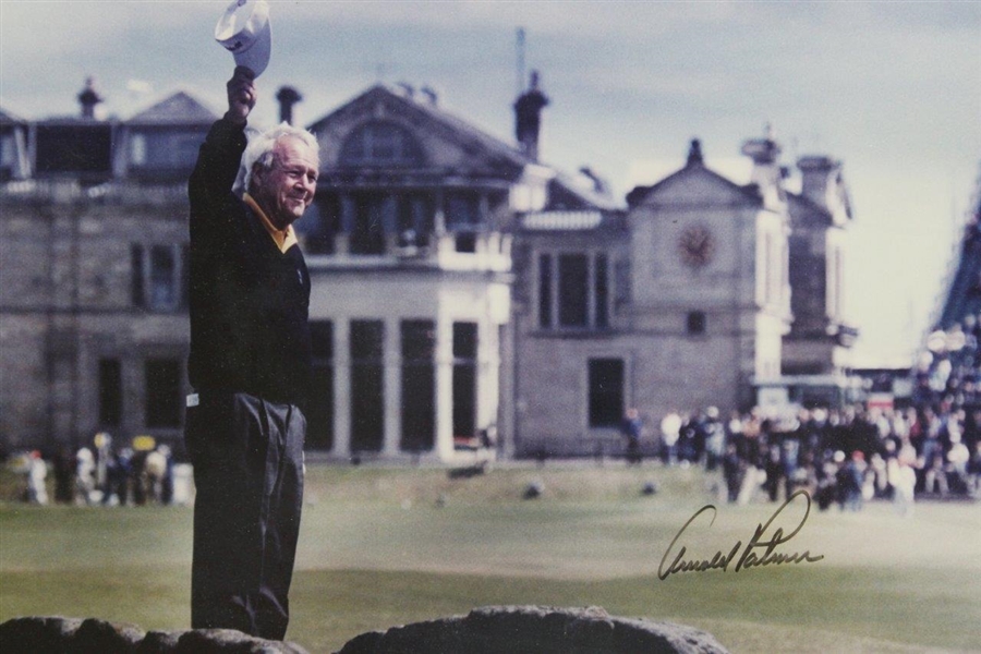 Arnold Palmer Signed Swilken Bridge Photo Framed JSA ALOA