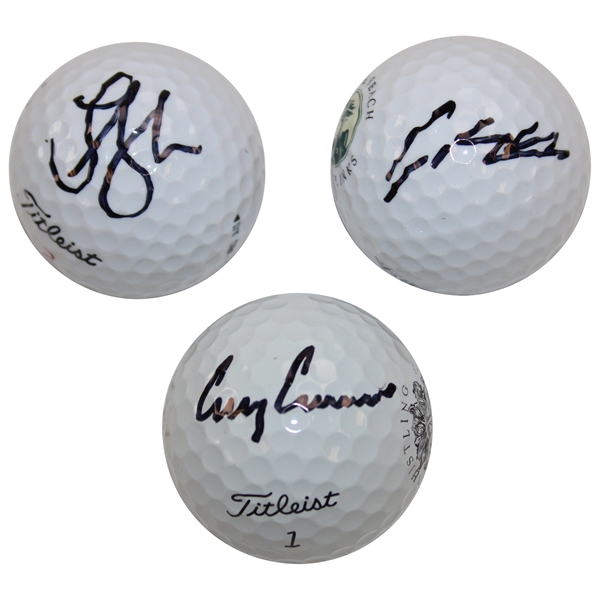 Lucas Glover, Si Woo Kim & Corey Conners Signed Golf Balls JSA ALOA