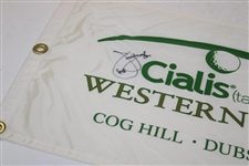 Jim Furyk Signed Cialis Western Open Screen Flag Inscribed '05' JSA ALOA