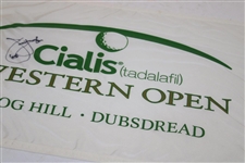 Jim Furyk Signed Cialis Western Open Screen Flag Inscribed '05' JSA ALOA