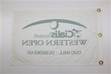 Jim Furyk Signed Cialis Western Open Screen Flag Inscribed '05' JSA ALOA