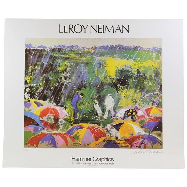 Artist LeRoy Neiman Signed '1973 at Augusta National' Art Poster by Neiman JSA #H92265