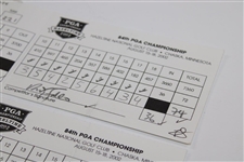 Faldo/Harrington/Sergio Signed 2002 PGA at Hazeltine Official Scorecards JSA ALOA