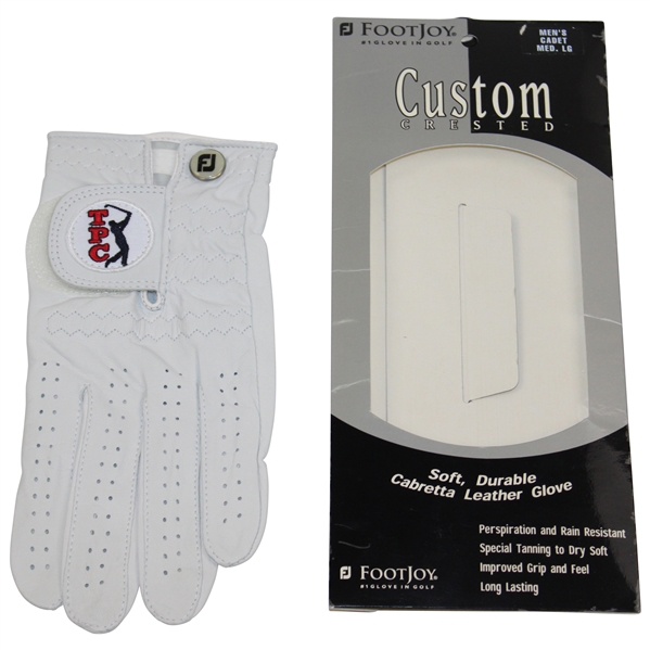 FootJoy TPC Custom Crested Mens Cadet Med/Lg Left-Hand White Golf Glove