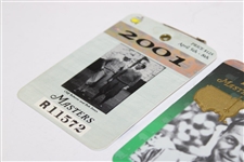 2001 & 2002 Masters Tournament SERIES Badges - Tiger Woods Wins