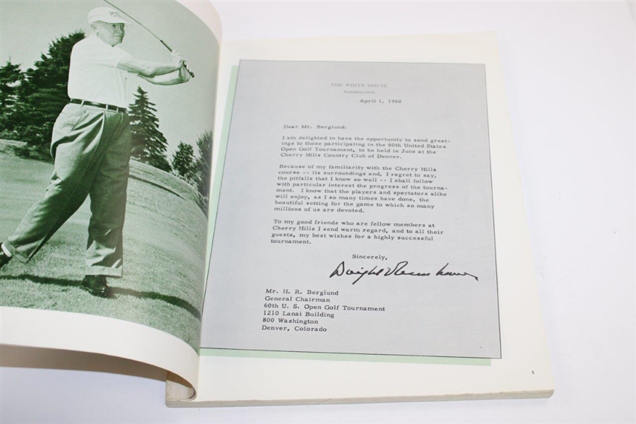 1960 US Open Championship at Cherry Hills CC Official Program - Arnold Palmer Winner