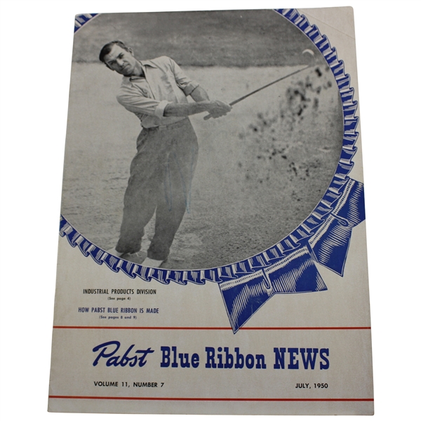 Ben Hogan on Cover of 1950 Pabst Blue Ribbon News Magazine Volume 11 Number 7 - July