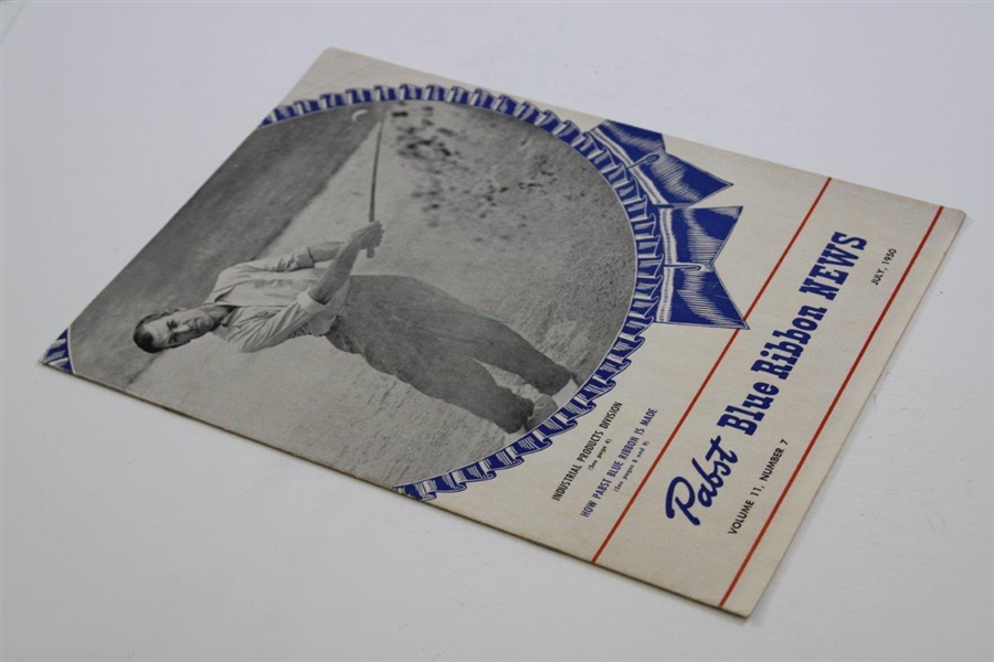 Ben Hogan on Cover of 1950 Pabst Blue Ribbon News Magazine Volume 11 Number 7 - July