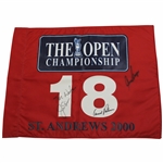 Big 3 Palmer, Nicklaus & Player Plus Watson Signed 2000 The Open at St. Andrews Red Flag JSA ALOA