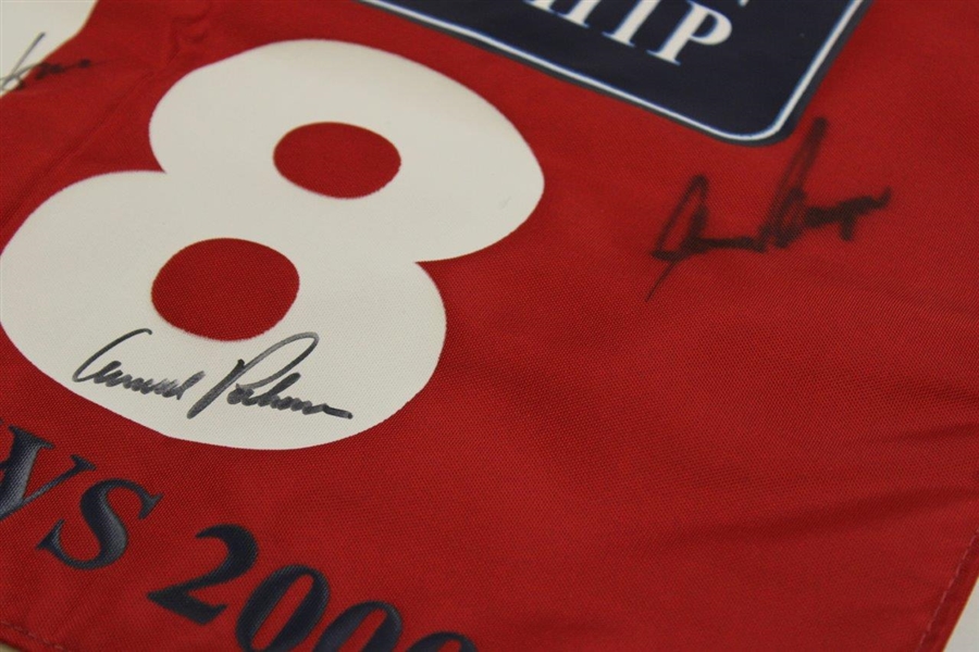 Big 3' Palmer, Nicklaus & Player Plus Watson Signed 2000 The Open at St. Andrews Red Flag JSA ALOA