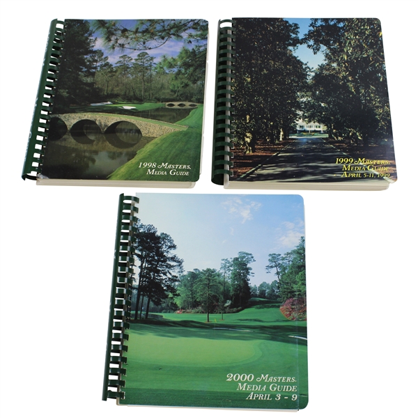 1998, 1999 & 2000 Masters Tournament Official Spiral Media Guide Books
